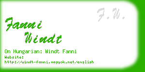 fanni windt business card